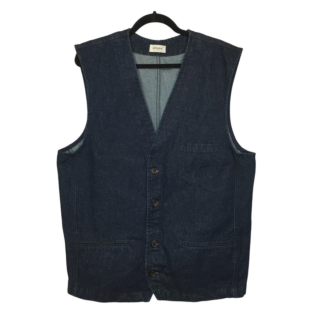 Lafaurie Daniel Denim Cotton Vest Men's XXL Button Down Western Wedding